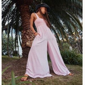 Free People Beach homecoming jumpsuit pink new